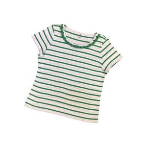 Talbots Green & White Striped Pima Cotton Top XL